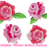 Stickdatei Rosen - Rose Hochzeit - Sewando