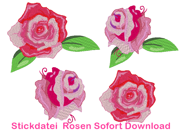Stickdatei Rosen - Rose Hochzeit - Sewando
