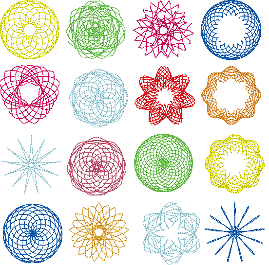Stickdatei - Zirkel Mandala Mini Blumen 2 bis 4cm Teil 1 - Sewando