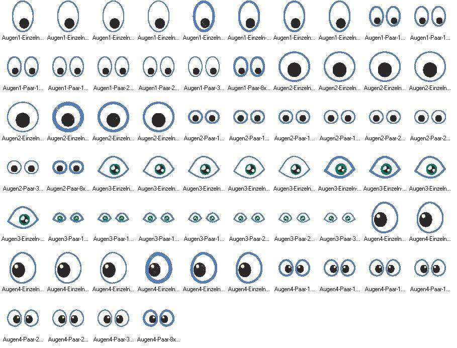 Augen für Kuscheltiere Kissen Bettschlangen Stickdatei - Sewando