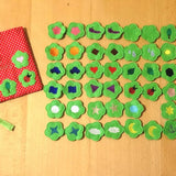 Stickdatei fuer ein Mega-Memory-Spiel mit Beutelchen ITH - Sewando