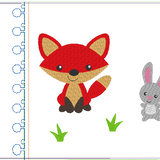 Stickdatei - Fuchs mit Hase Kissen und Laetzchen SET ITH