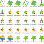 Stickdatei - Regenbogen Einhorn Gesichter Klee Glücksbringer - Sewando