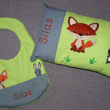 Stickdatei - Fuchs mit Hase Kissen und Laetzchen SET ITH
