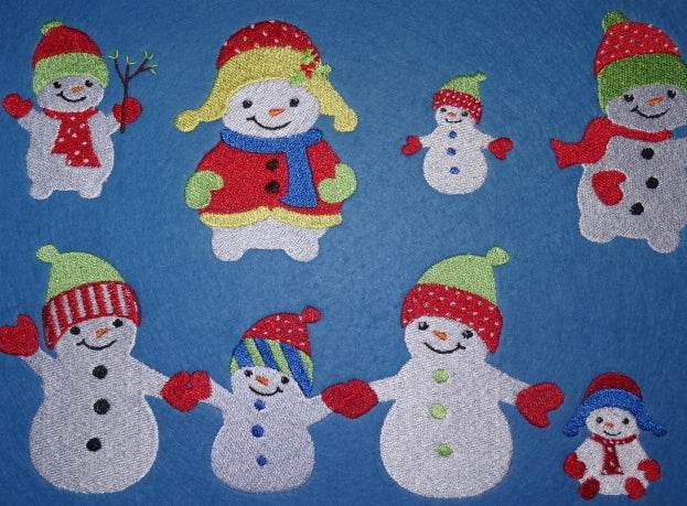Schneemann Familie Stickdatei - Sewando