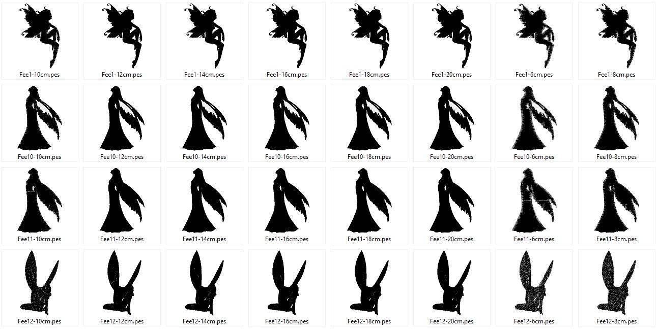 Fee Silhouetten Stickdatei - Sewando