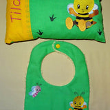 Stickdatei - Biene mit Schmetterling Kissen und Laetzchen SET ITH - Sewando