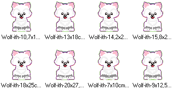 Stickdatei Wolf oder Hund ITH alle Größen Kissen, Tasche - Sewando