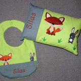 Stickdatei - Fuchs mit Hase Kissen und Laetzchen SET ITH