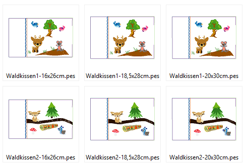 Stickdatei - Waldtiere Kissen ITH - Sewando