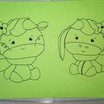 Stickdatei Esel und Kälbchen Doodle + Kissen ITH - Sewando