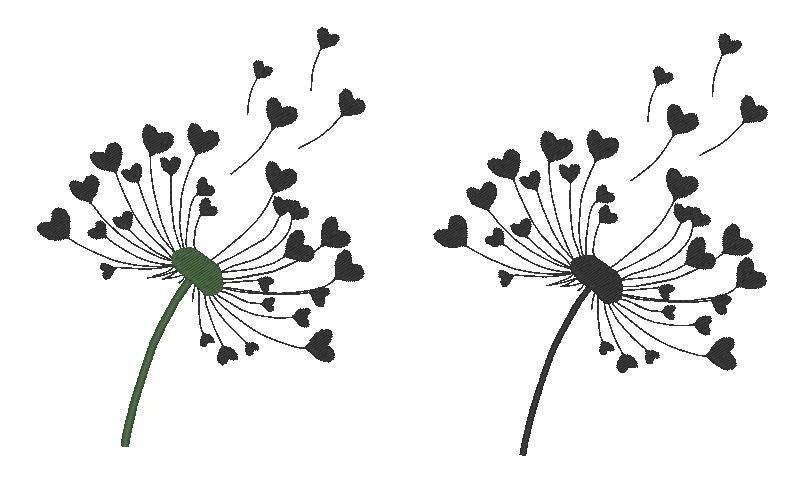 Pusteblumen Stickdatei Pusteblume mit Herz - Sewando