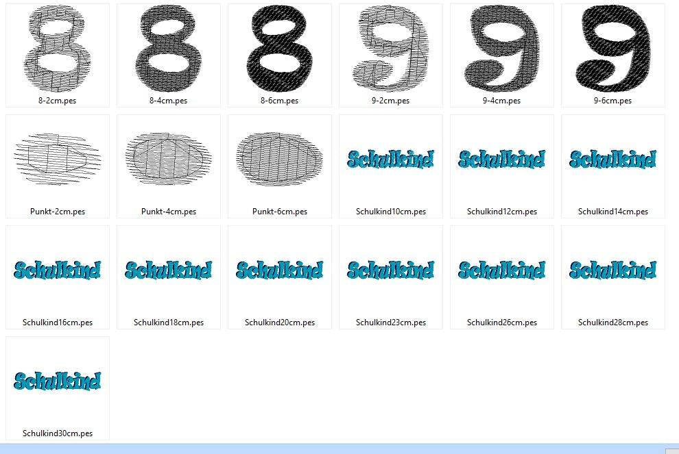 Stickdatei - Schulkind in 3D Optik und Zahlen - Sewando