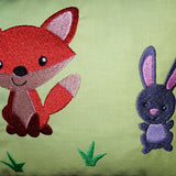 Stickdatei - Fuchs mit Hase Kissen und Laetzchen SET ITH