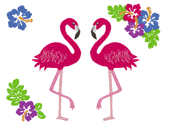 Stickdatei Flamingo Taschenmotiv + Kissen ITH - Sewando