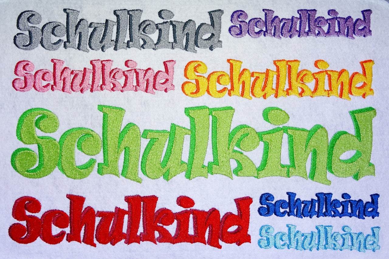 Stickdatei - Schulkind in 3D Optik und Zahlen - Sewando