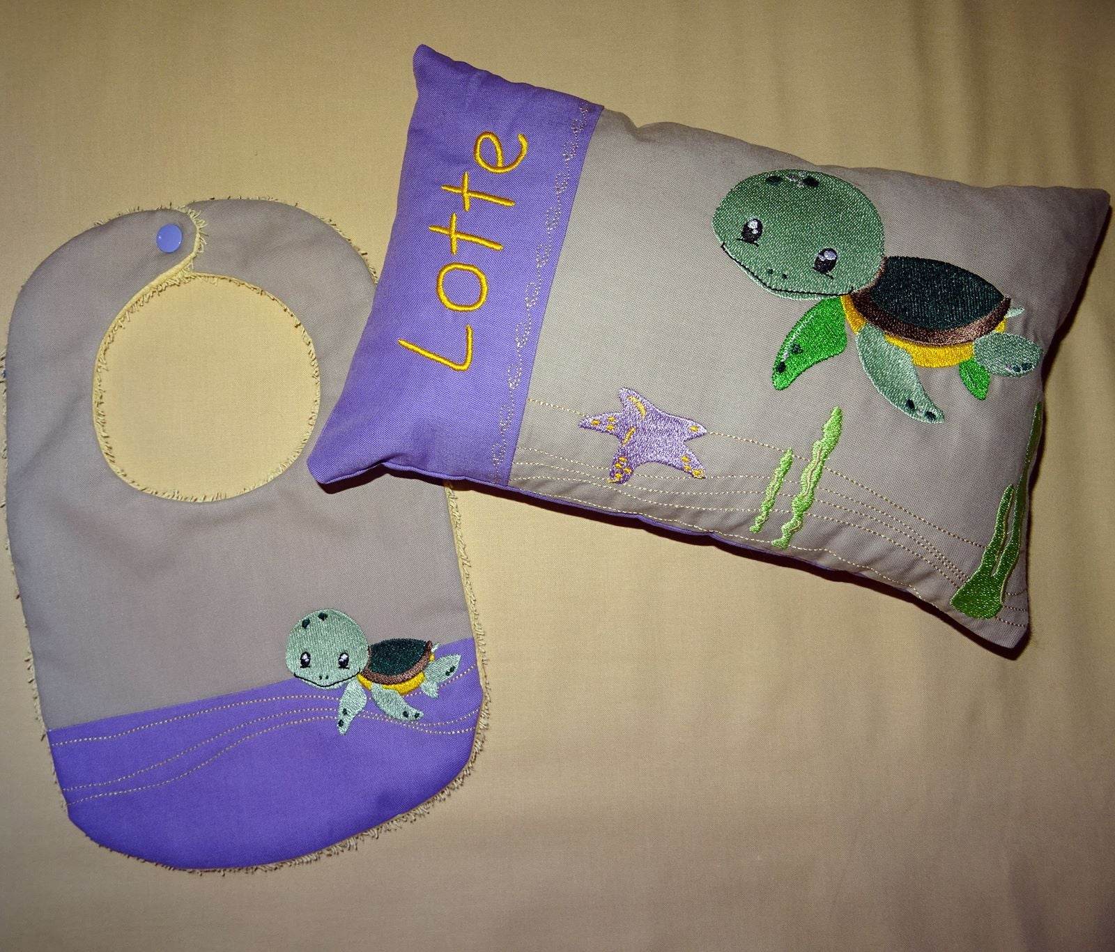 Stickdatei - Schildkroete Kissen und Laetzchen SET ITH - Sewando