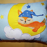 Stickdatei - Fuchs auf dem Mond Kissen und Laetzchen SET ITH - Sewando