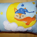 Stickdatei - Fuchs auf dem Mond Kissen und Laetzchen SET ITH - Sewando