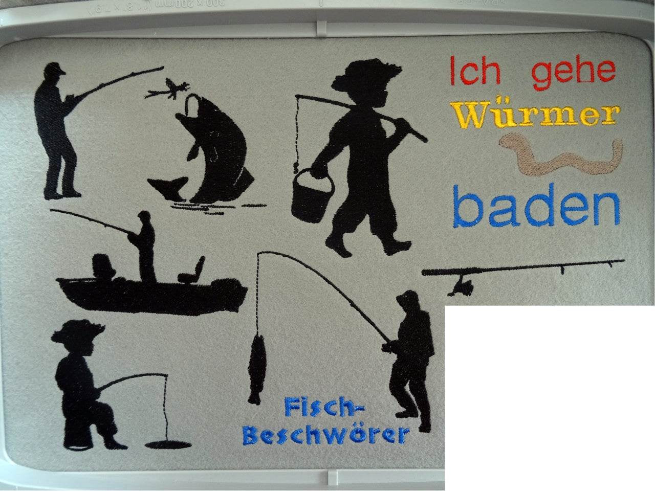 Stickdatei - Angler Angel Angeln Fisch - Sewando
