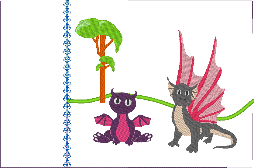 Drachen Kissen ITH Stickdatei - Sewando
