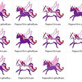 Stickdatei - Pegasus Pferd Einhorn in 7 Größen - Sewando