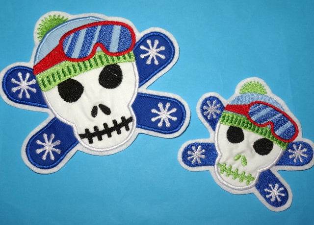 Snow Board Skull Stickdatei - Sewando