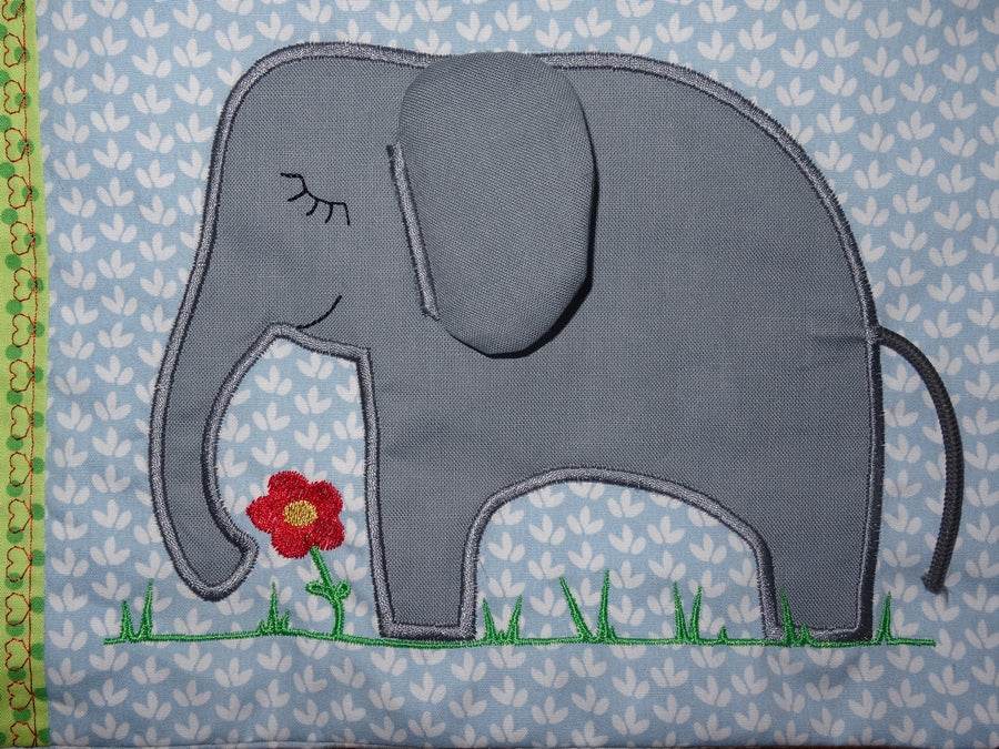 3D Elefant Stickdatei + Doodle inkl. Kissen ITH - Sewando
