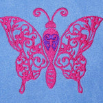Stickdatei - Schmetterling Linie und Schnoerkel Blumen Silhouette - Sewando