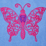 Stickdatei - Schmetterling Linie und Schnoerkel Blumen Silhouette - Sewando