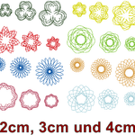 Stickdatei - Zirkel Mandala Mini Blumen 2 bis 4cm Teil 1 - Sewando