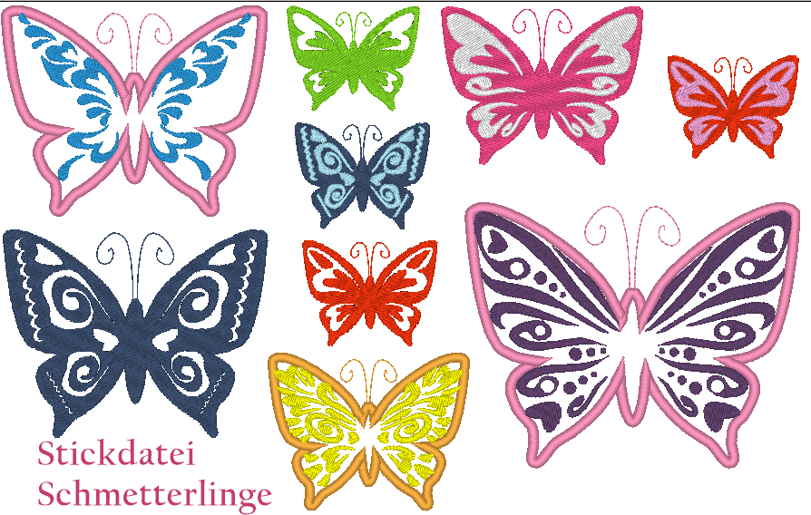 Schmetterling Stickdatei MEGA SET - Sewando