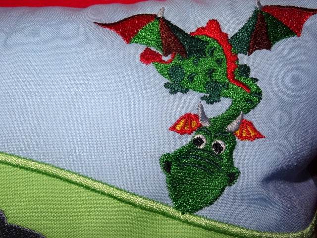 Ritter, Drache, Burg und Burgfraeulein Stickdatei - Sewando