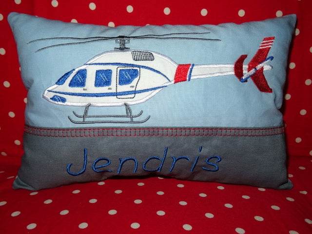 Hubschrauber Stickdatei inkl. Kissen ITH - Sewando