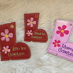 Stickdatei Türschild Bin im Garten the Hoop Set 699 - Sewando