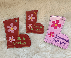 Stickdatei Türschild Bin im Garten the Hoop Set 699 - Sewando