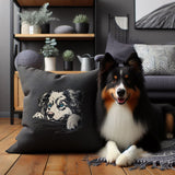 Stickdatei Applikation Australian Shepherd "Bruno"- realistisch - FÜR HELLE & DUNKLE STOFFE
