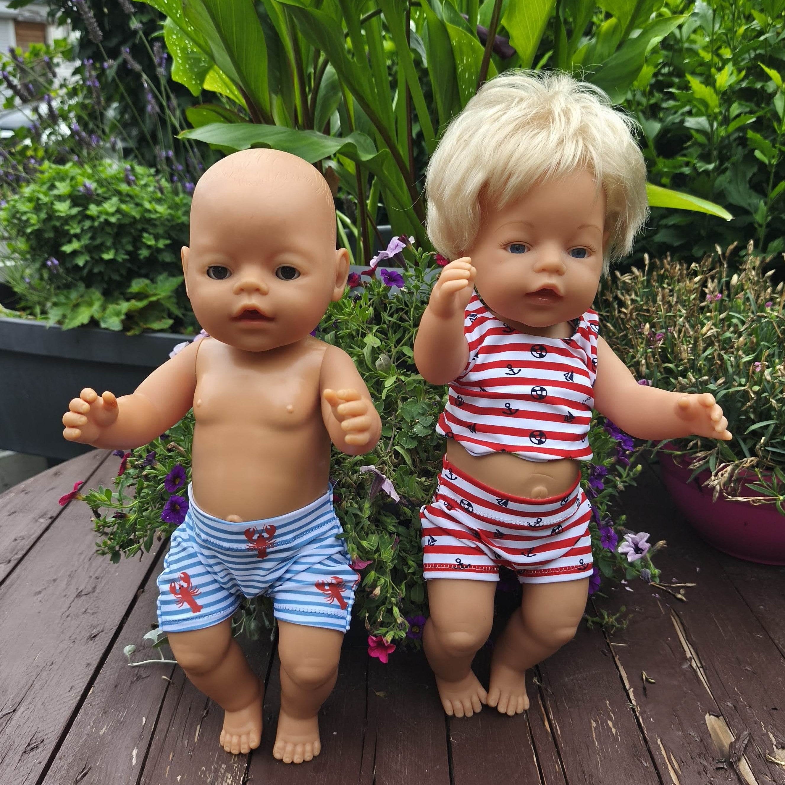 Stickdatei Bademode Puppenkleidung für Baby Puppe ca. 43cm Set 2555 - Sewando