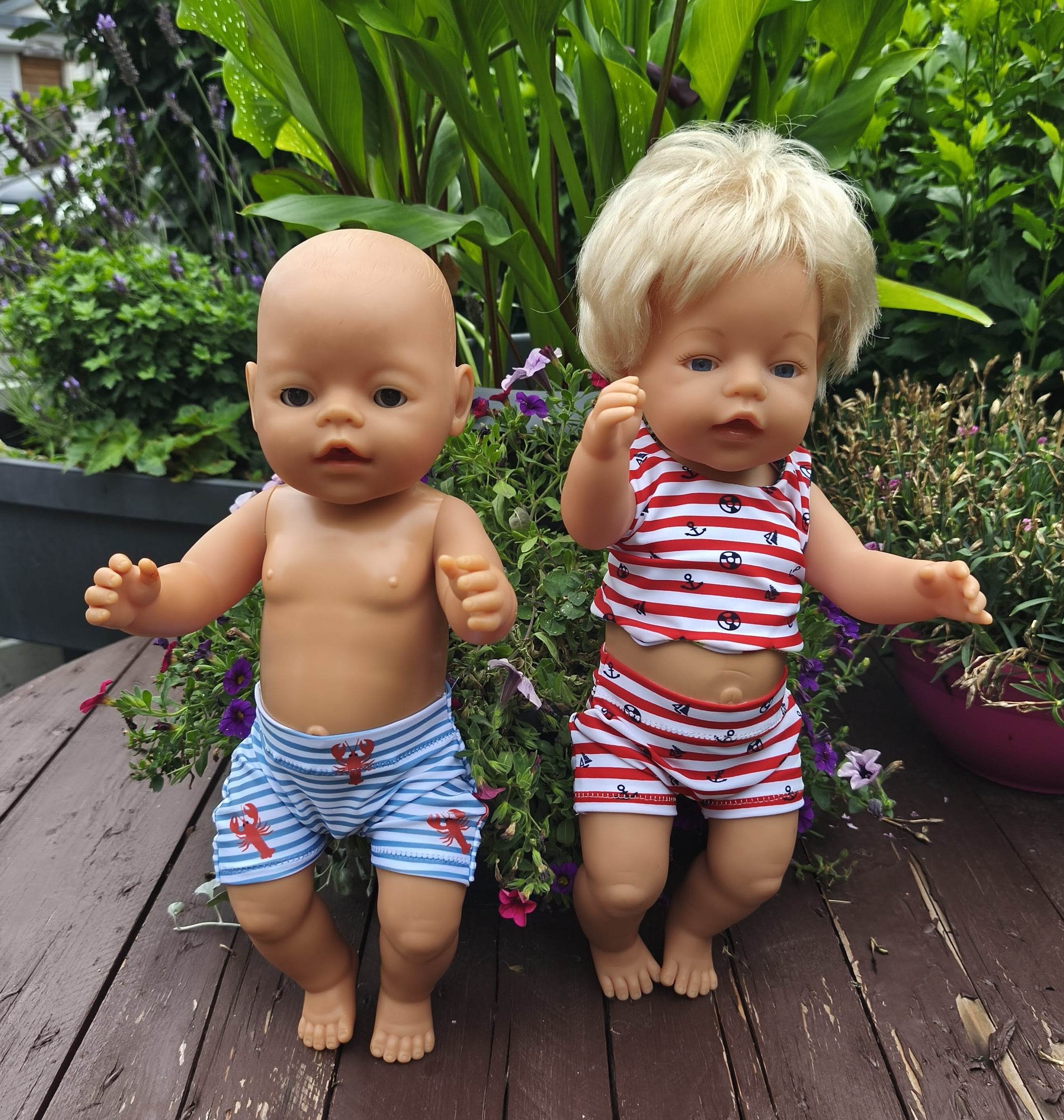 Stickdatei Bademode Puppenkleidung für Baby Puppe ca. 43cm Set 2555 - Sewando