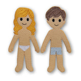 Stickdatei Anziehpuppe Mädchen und Junge auf Filz in drei Größen mit Kleidung – für 10x10 & 13x18 (4x4, 5x7), Beschäftigung, Puppe, spielen