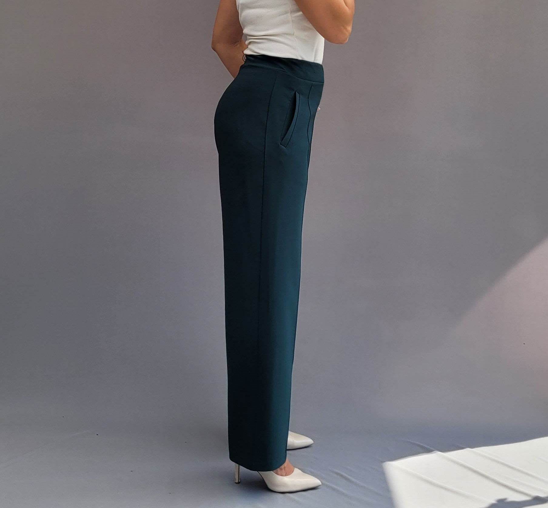 Schnittmuster mit Ebenen, elegante Hose, Bügelfalten, Paspeltaschen, Gr. 34 -50 - Sewando