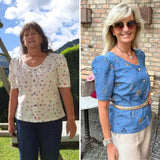 Schnittmuster Bluse JULIA – mit Knopfleiste und 2 Ärmelvarianten | Gr. 34–48 (PDF) - Sewando