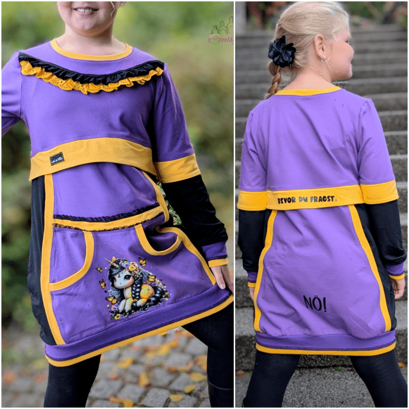Schnittmuster Hoodie Kleid Brooke Gr. 80 bis 152 - Sewando