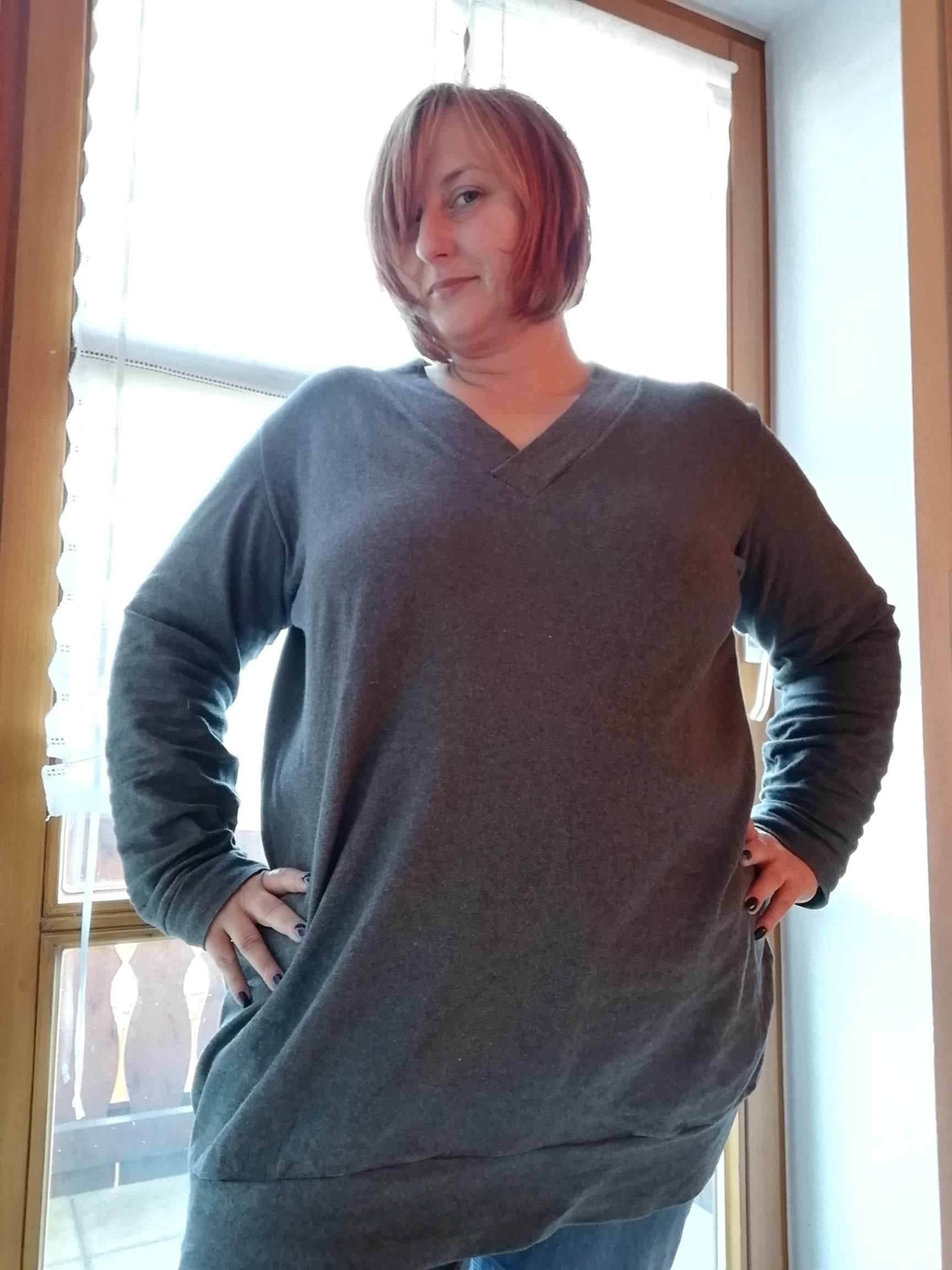 Basic-Pulli 'V-NECK' Schnittmuster+Nähanleitung Gr. 44 - 58 | BU 103-141 : - Sewando