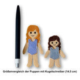 Stickdatei Anziehpuppe Mädchen und Junge auf Filz in zwei Größen mit Kleidung – für 10x10 Rahmen (4x4), Beschäftigung, Geschenkidee, spielen