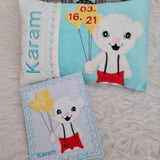 Stickdatei Kissen Teddy Bär Namenskissen Set 836 - Sewando