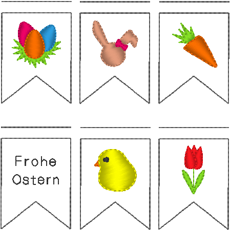 Mini-Wimpelkette "Frohe Ostern" - Sewando