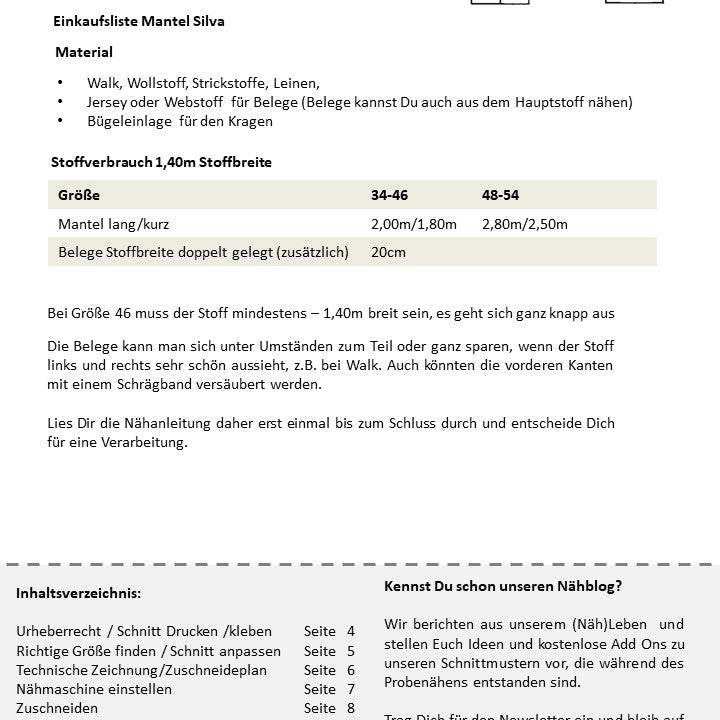Schnittmuster Mantel Silva | Cardigan - A4-/Großformatdatei - Sewando