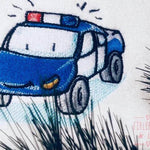 Polizeiauto Stickdatei – niedliches Einsatzfahrzeug für Kinderprojekte - Sewando