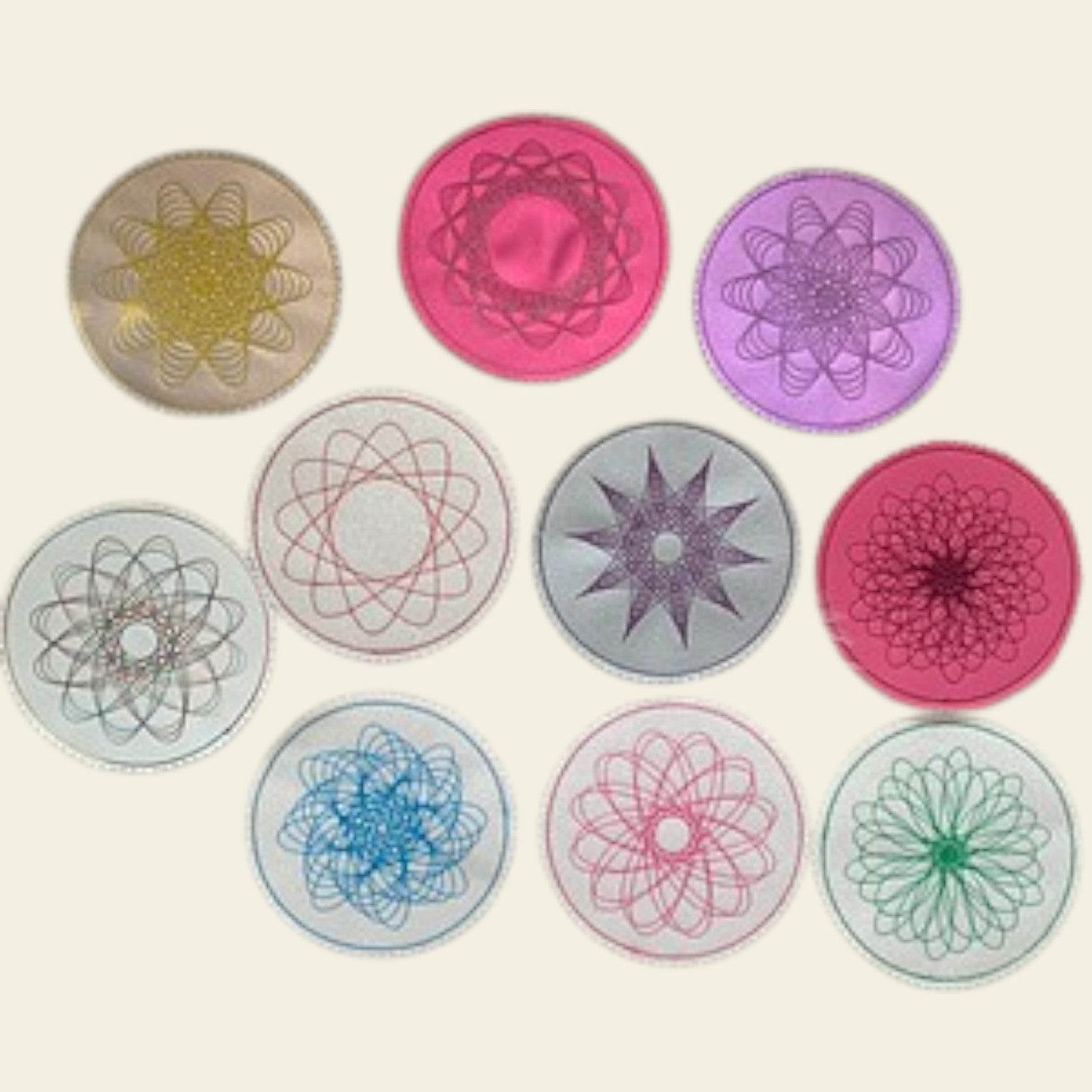 Stickdatei Zirkel Blumen Untersetzer Set 712 - Sewando